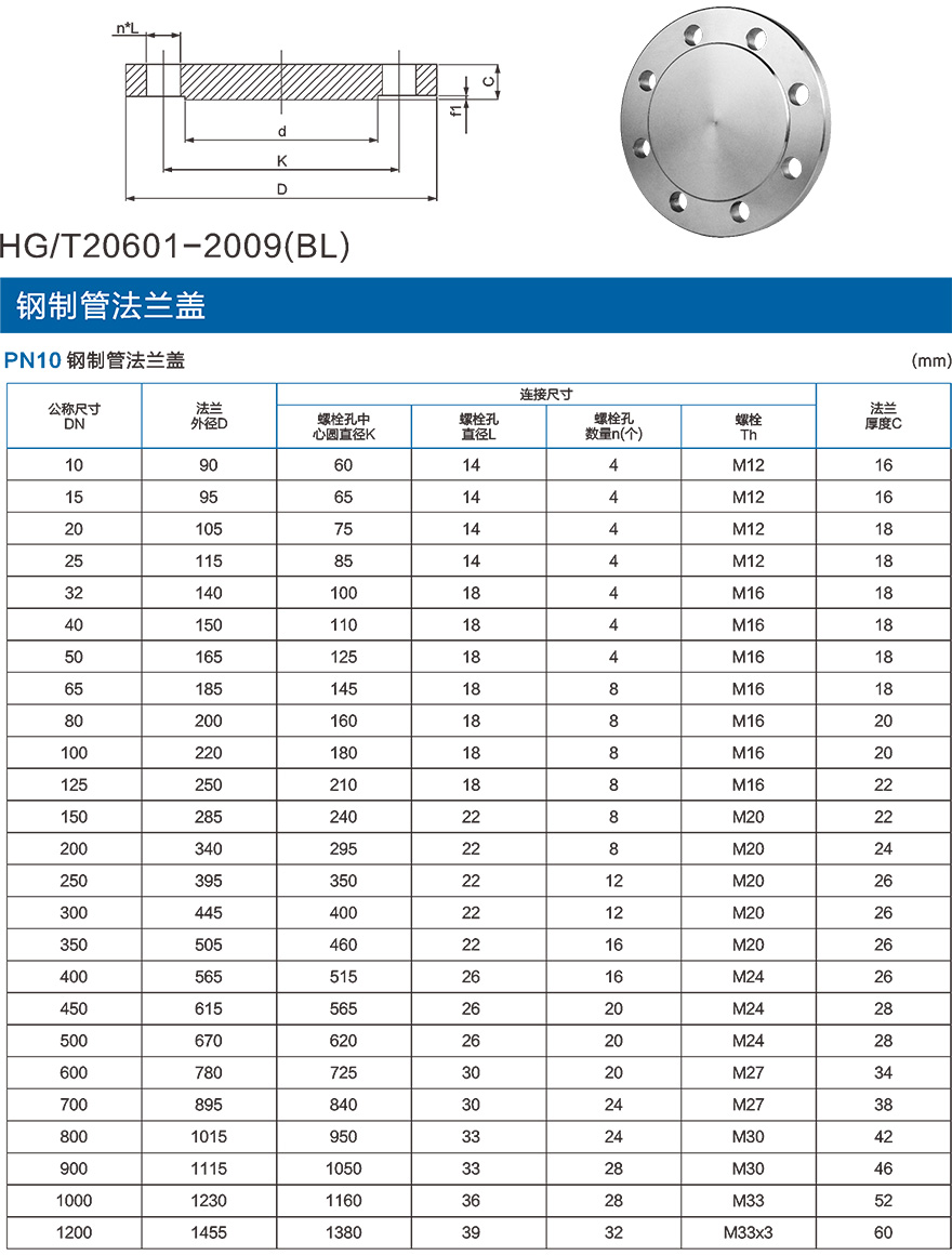 PN10带颈对焊钢制管法兰